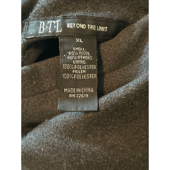 GUC BTL Beyond the Limit Men's Dark Gray Bomber Jacket Reversible 60% Wool XL - Picture 4 of 6